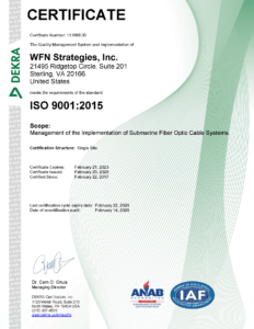 2020 ISO 9001:2015 Certificate